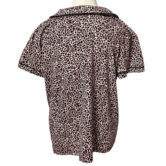 2/$30 Tart Intimates Giraffe Print Short Sleeve Button Down Pajama Sleep Top M - Picture 5 of 9